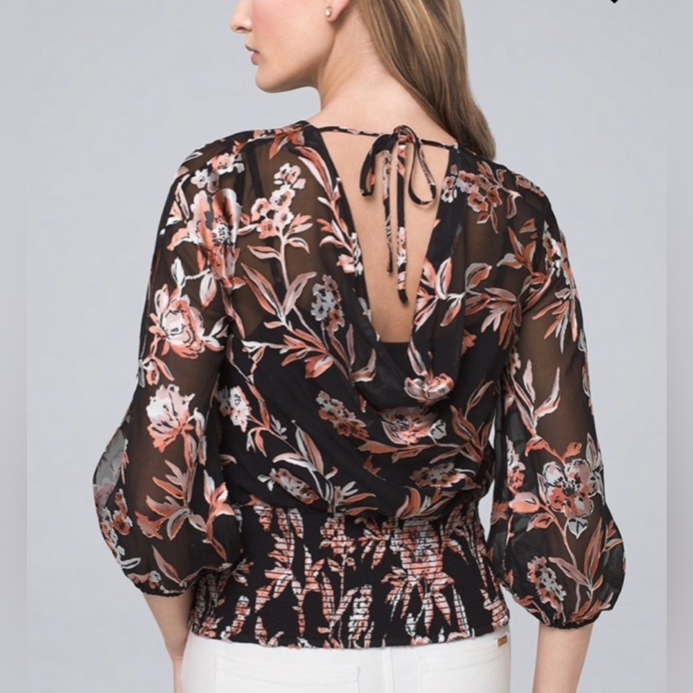 WHBM Draped Back Blouse - Picture 2 of 13